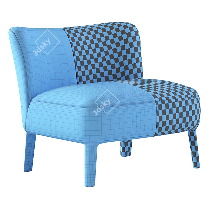 Maxalto Febo Low Armchair: Elegant and Comfortable 3D model image 6