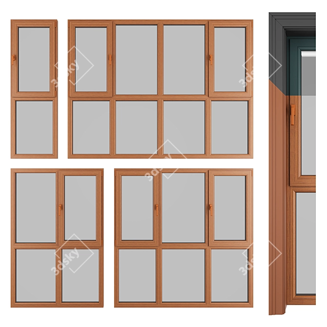 PVC Pimapen Windows & Trim 3D model image 5