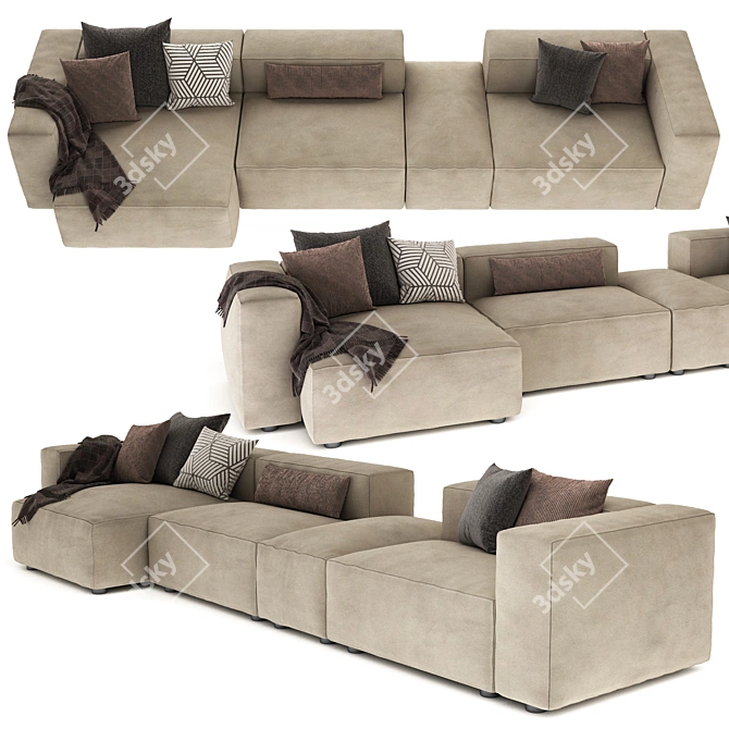 Modern Alberta Alcazar 2-Seater Sofa 3D model image 2