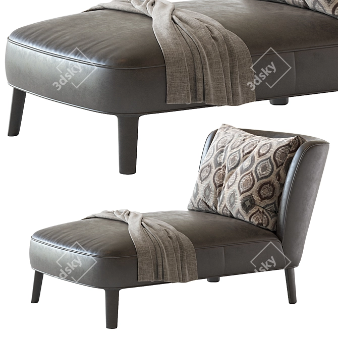 Maxalto Febo Chaise: Elegant Comfort 3D model image 3