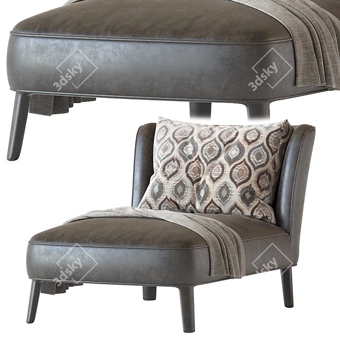 Maxalto Febo Chaise: Elegant Comfort 3D model image 5