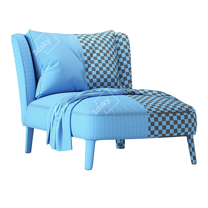 Maxalto Febo Chaise: Elegant Comfort 3D model image 6