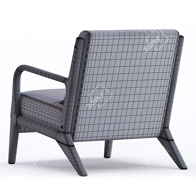 Elegant Leather Ronaldo Armchair 3D model image 1