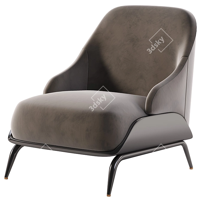 Modern Brigid Armchair: Sleek Design, Exportable 3D model image 3
