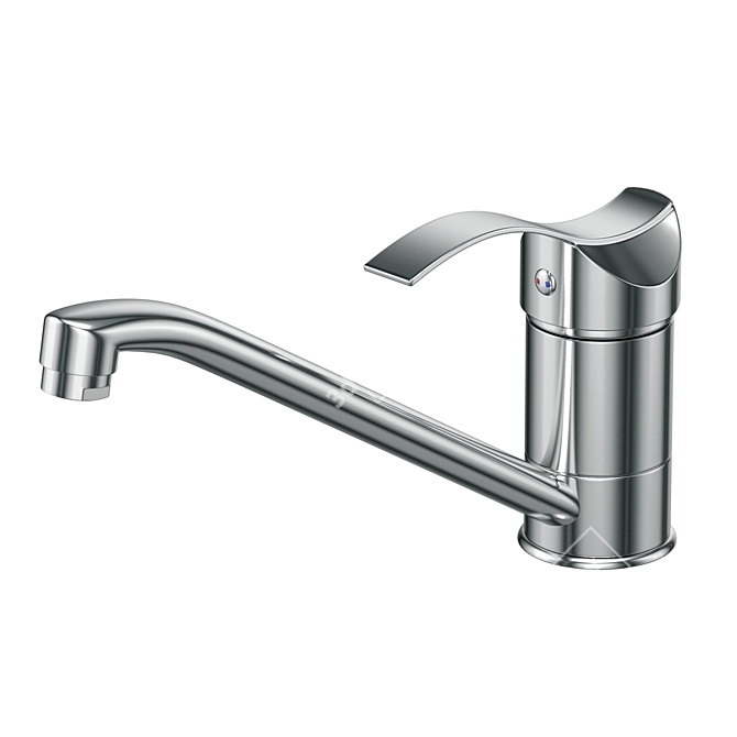 Sleek Chrome Faucet 3D model image 1