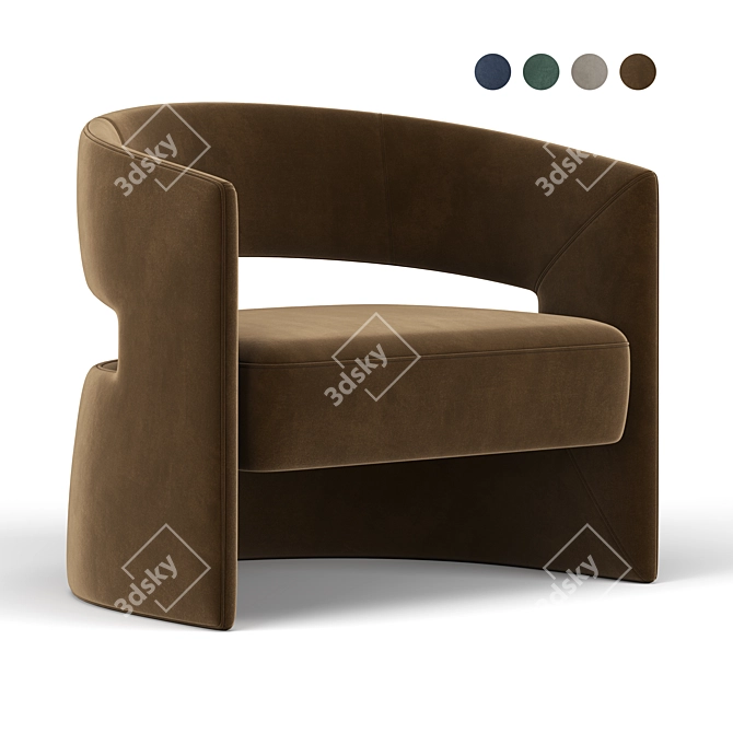 Elegant 1728 Armchair: Tecni Nova 3D model image 1