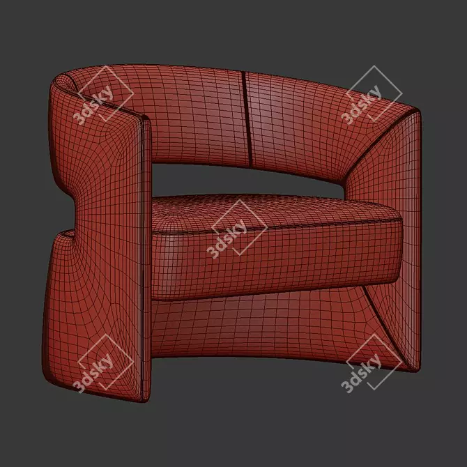 Elegant 1728 Armchair: Tecni Nova 3D model image 5