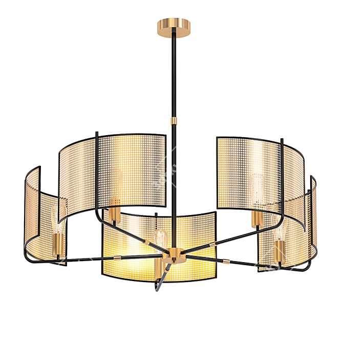Elegant Caspian 5-Light Chandelier 3D model image 1