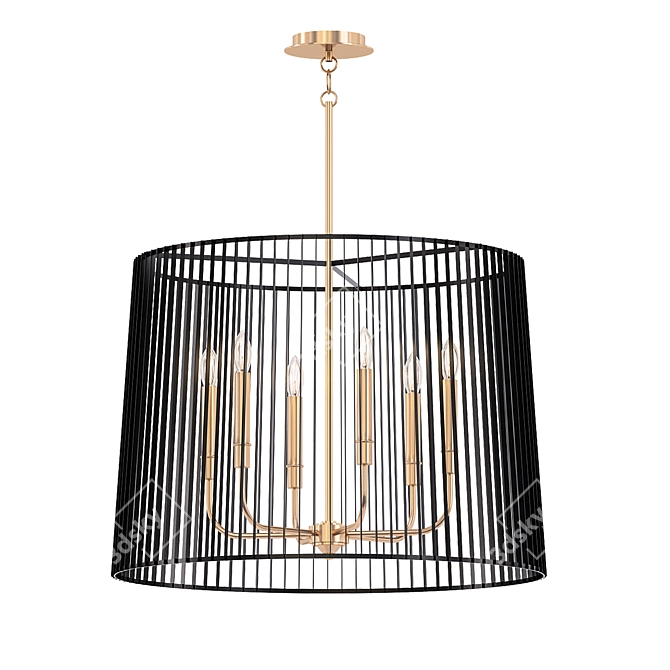 Kichler Linara 6-Light Chandelier: Elegant Illumination for Any Space 3D model image 1