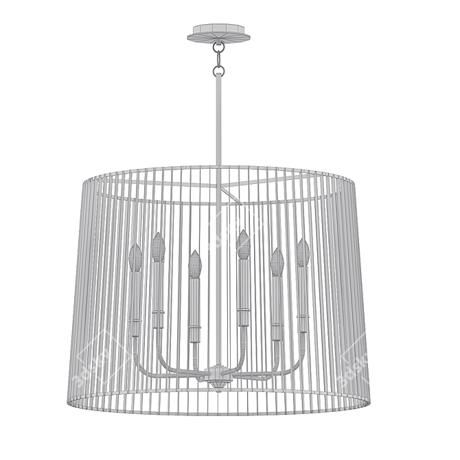 Kichler Linara 6-Light Chandelier: Elegant Illumination for Any Space 3D model image 2