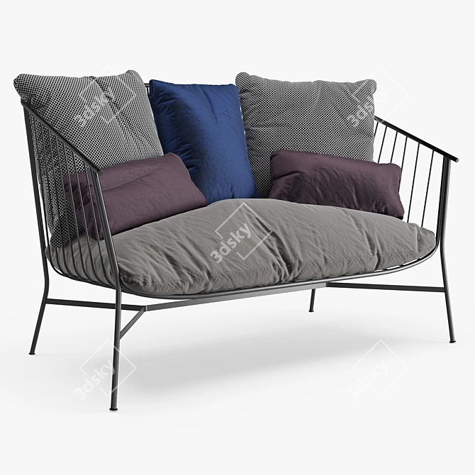 Outdoor Sofa with UV Mapping 3D model image 1