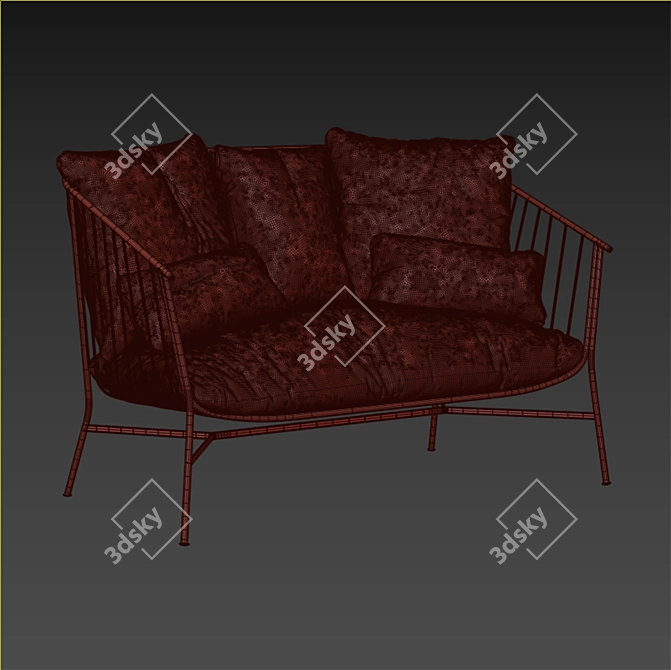 Outdoor Sofa with UV Mapping 3D model image 4