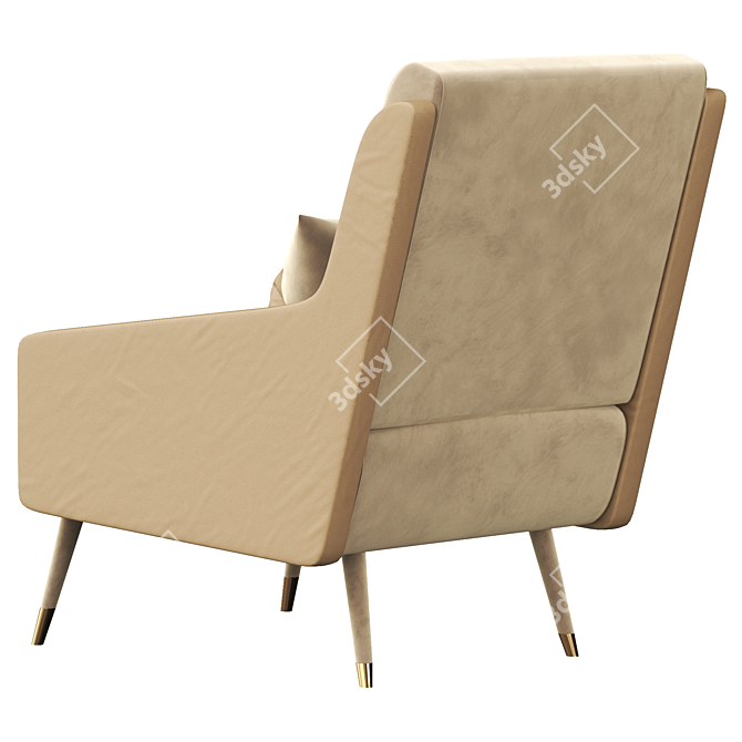 Retro Chic Vintage Armchairs 3D model image 4