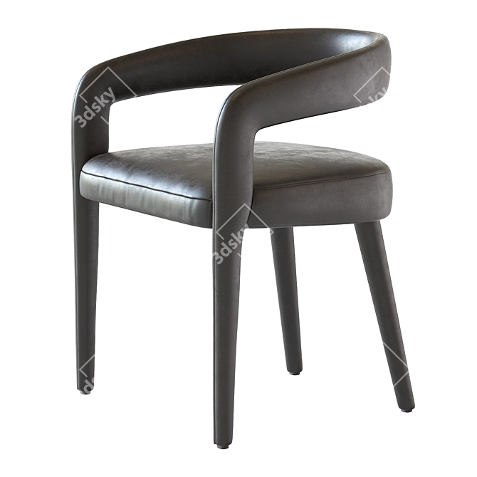 Elegant Lisette White Dining Chair 3D model image 2