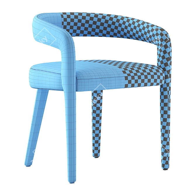 Elegant Lisette White Dining Chair 3D model image 5