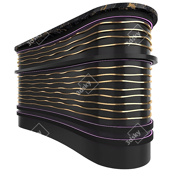 Gold Glow Reception Desk 3D model image 3