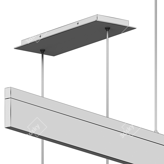 Sleek Nuova LED Suspension Light 3D model image 5