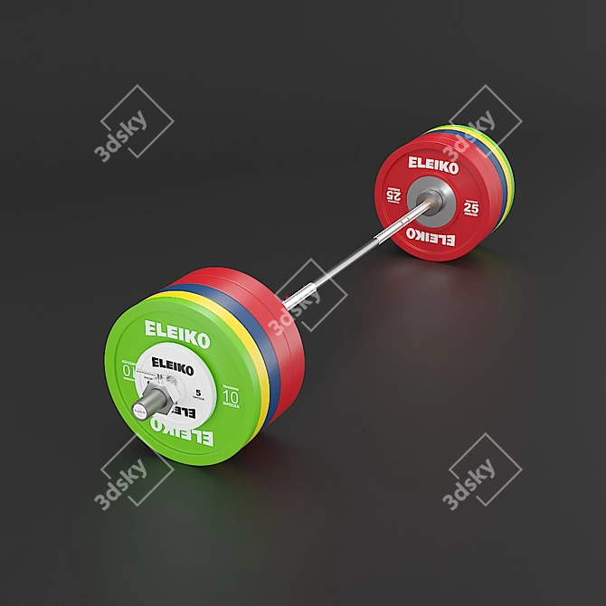 Eleiko IWF Weightlifting Bar 3D model image 7