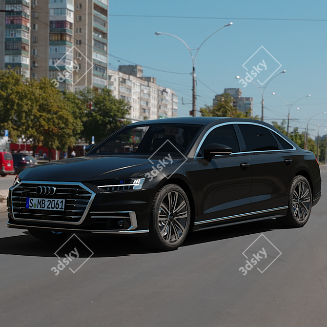 Luxurious Audi A8 Long: Elegant and Powerful 3D model image 3