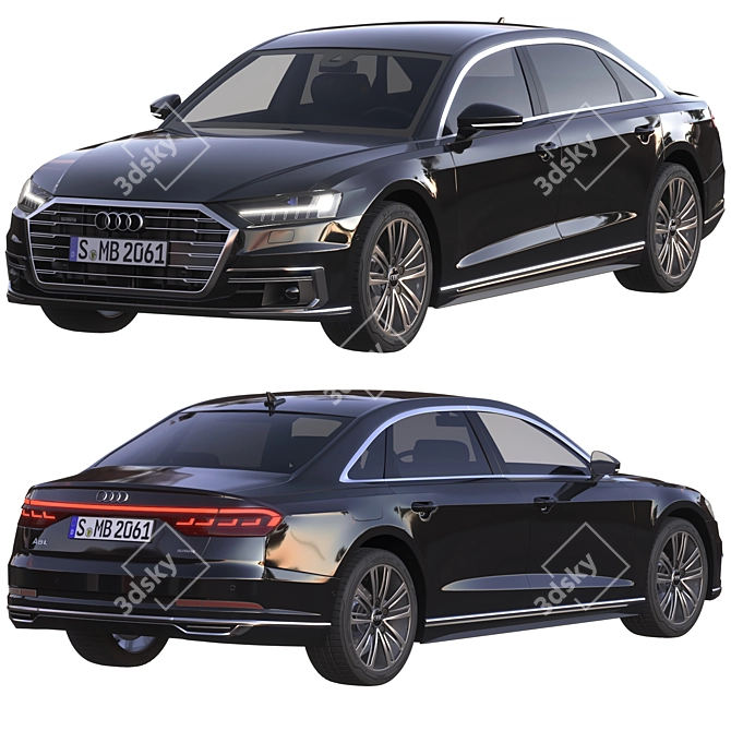 Luxurious Audi A8 Long: Elegant and Powerful 3D model image 6