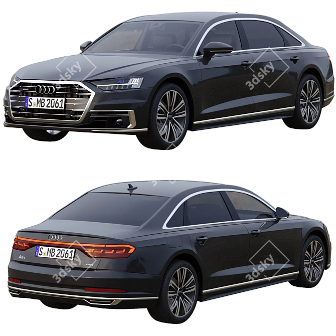 Luxurious Audi A8 Long: Elegant and Powerful 3D model image 8