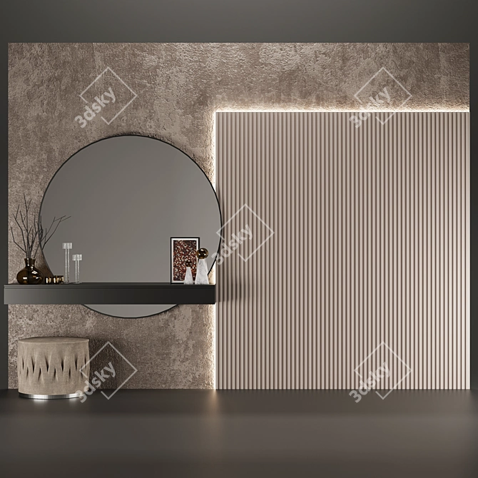 Modern Stylish Wall Panel 3D model image 1