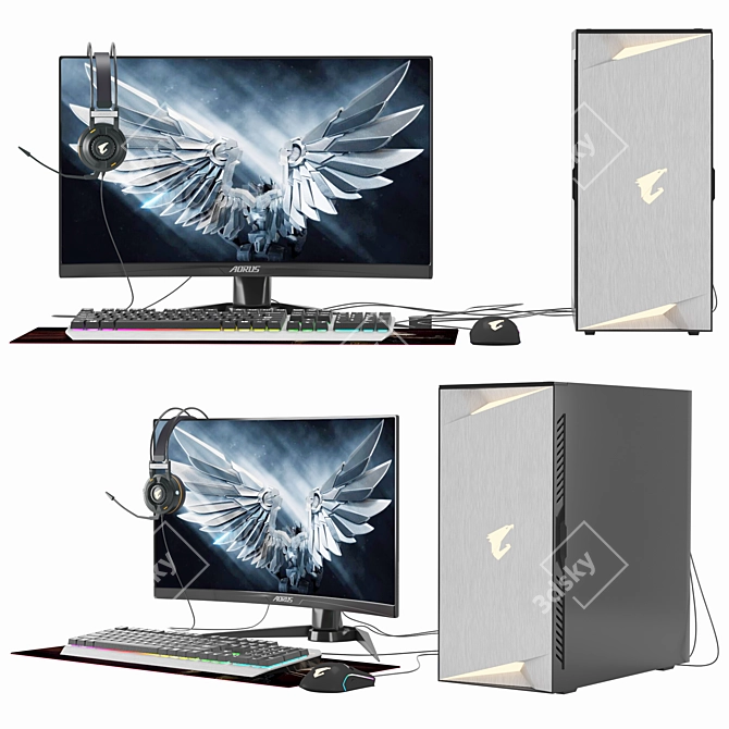 AORUS cf27f Gaming PC: 3ds Max 2016 with Vray Render 3D model image 1