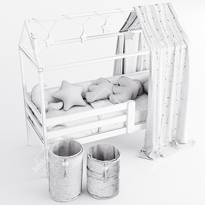 Cozy Co Sleeper: Adjustable Baby Bed 3D model image 5