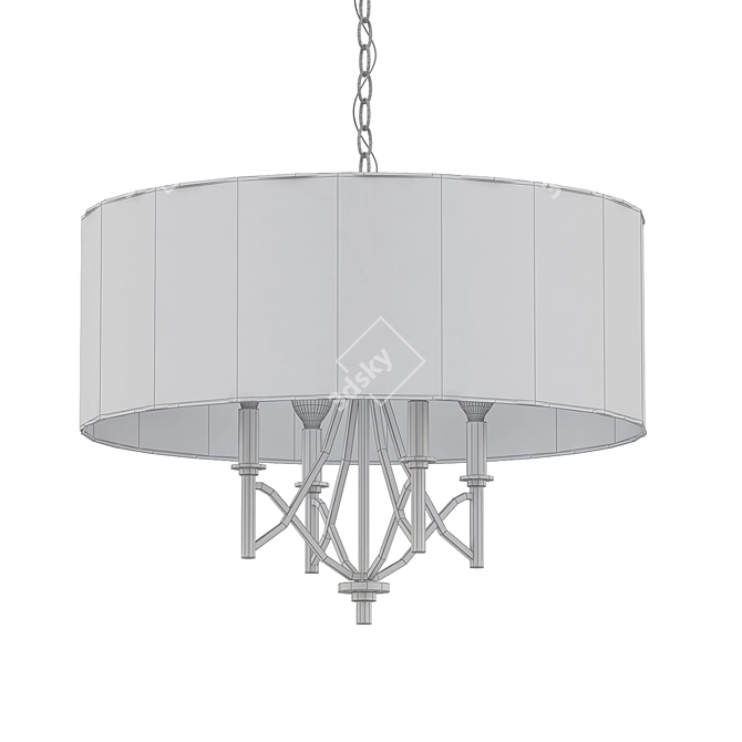 Sleek 4-Light Pendant 3D model image 2
