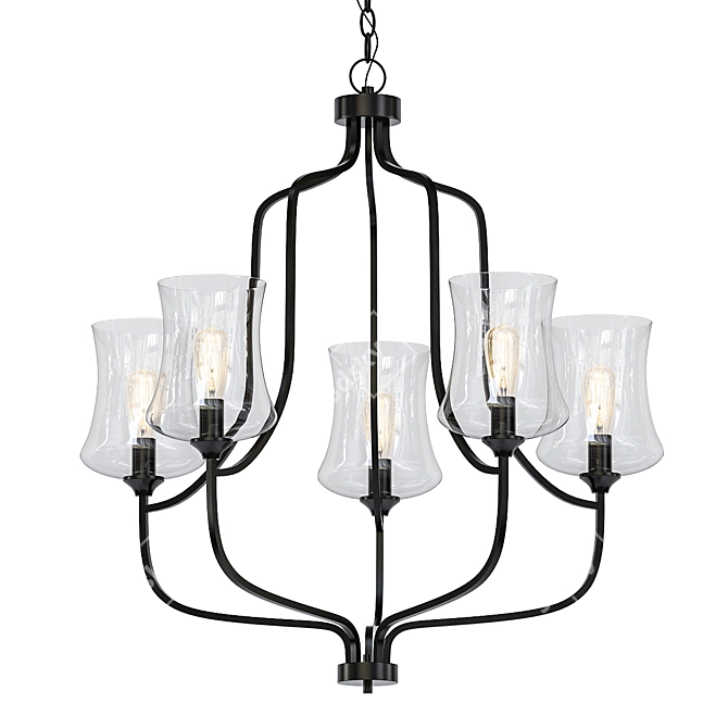 Elegant 5-Light Chandelier 3D model image 1
