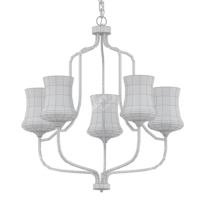 Elegant 5-Light Chandelier 3D model image 2