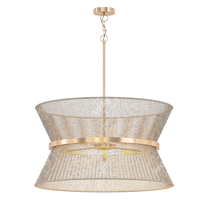 Elegant 8-Light Pendant Fixture 3D model image 1
