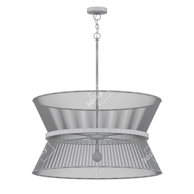 Elegant 8-Light Pendant Fixture 3D model image 2