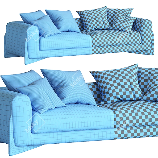 Sophisticated Softbay Sofa 3D model image 6