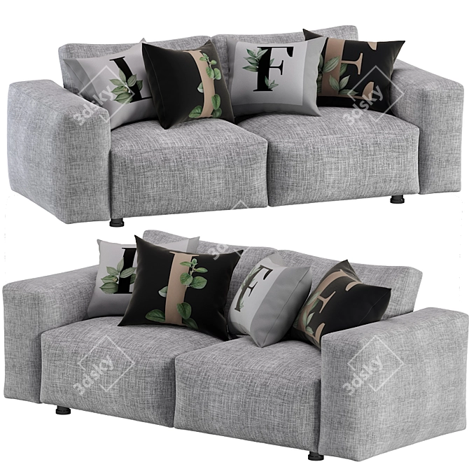 Contemporary Cross Sofa by Dienne Salotti 3D model image 4