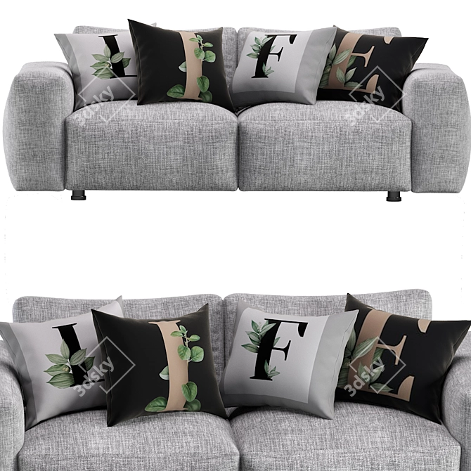 Contemporary Cross Sofa by Dienne Salotti 3D model image 6