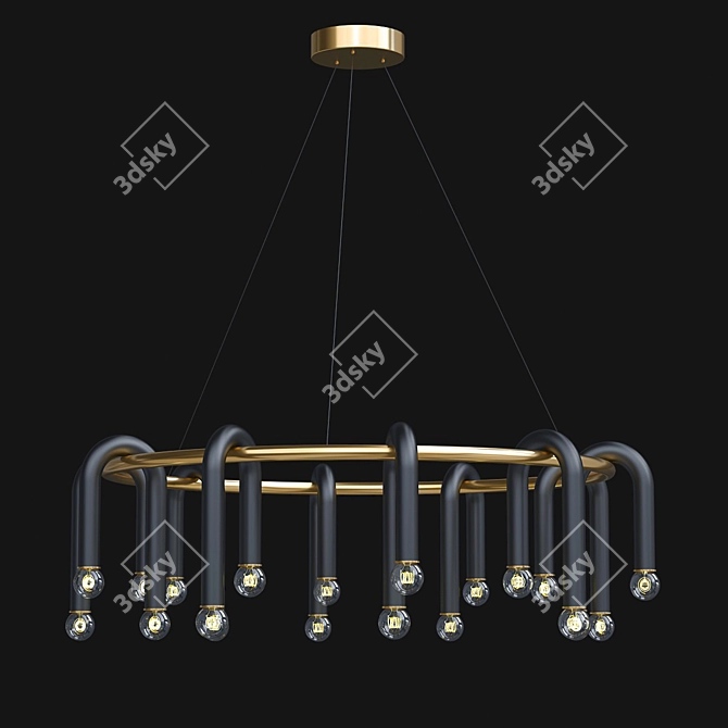Paulson Floppy Chandelier: Modern Elegance 3D model image 2