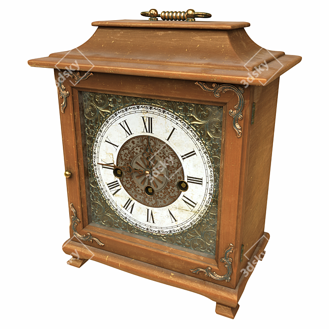 Elegant Vintage Table Clock 3D model image 1