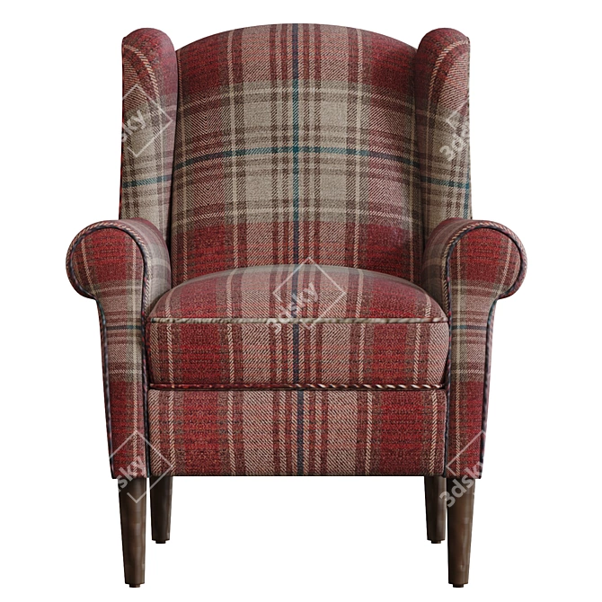 Modern Sherlock II Armchair: Light Legs 3D model image 3