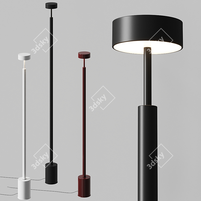 Peak Torchiere: Designer Floor Lamp 3D model image 1