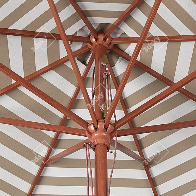Stylish Parasol with Bases 3D model image 2