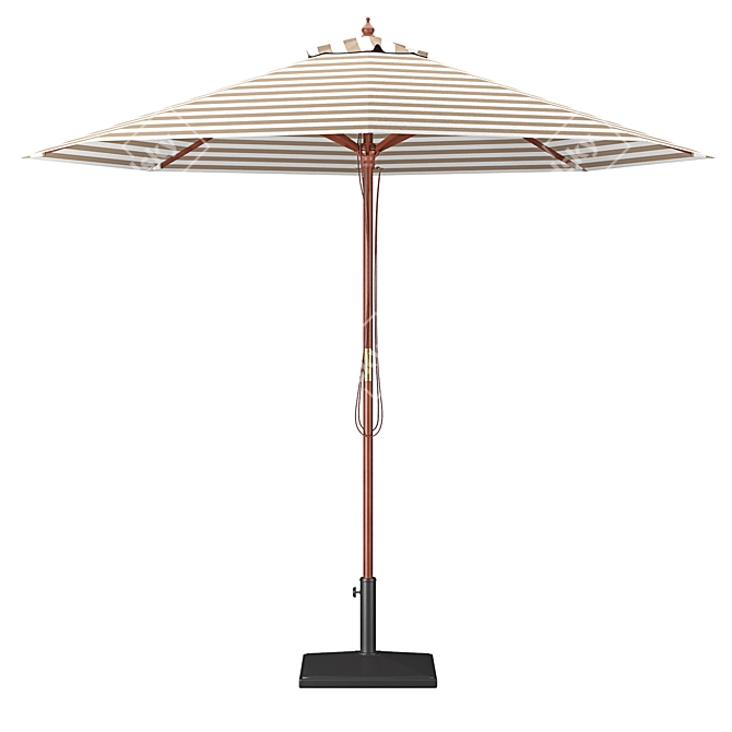 Stylish Parasol with Bases 3D model image 3