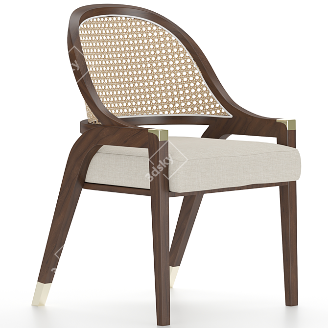 Sophisticated Pascal Cane Dining Chair 3D model image 1