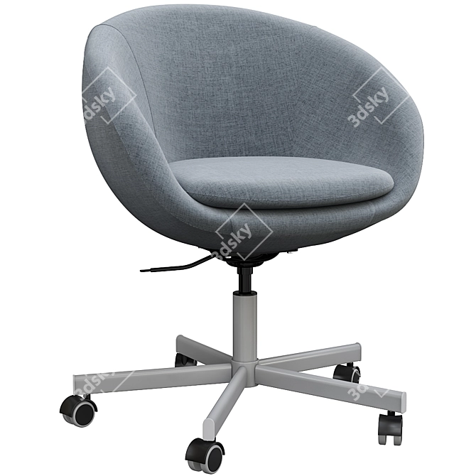 Sleek Gray Work Chair 3D model image 1