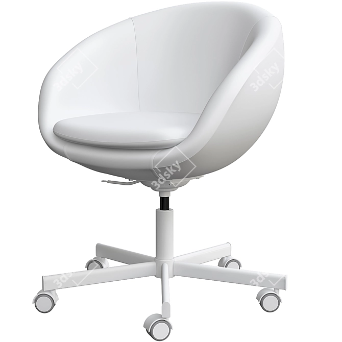 Sleek Gray Work Chair 3D model image 3