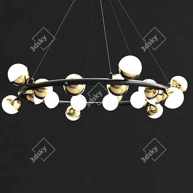 Anzazo Merkury: Elegant Ring Chandelier 3D model image 5