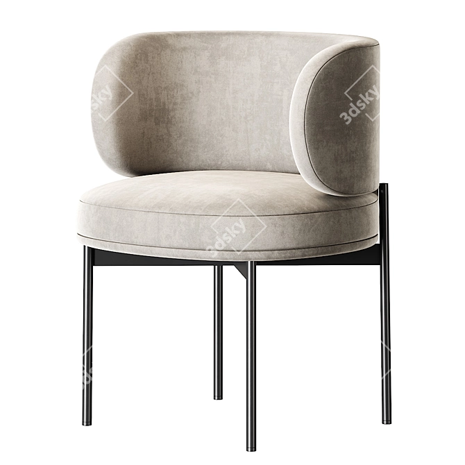 Sleek Upholstered Armchair: Gallotti & Radice Akiko 3D model image 1