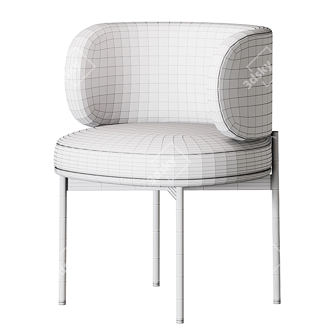 Sleek Upholstered Armchair: Gallotti & Radice Akiko 3D model image 4