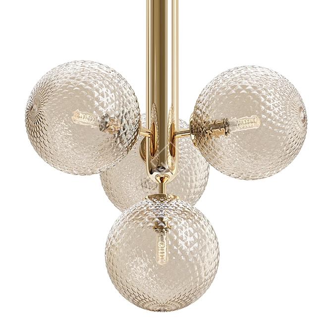 Elegant Brass Pendant Light 3D model image 1