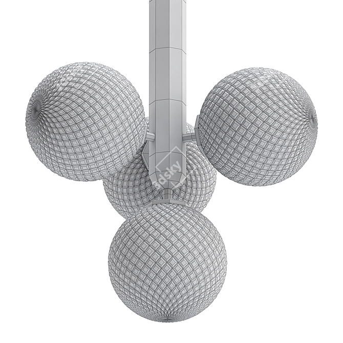 Elegant Brass Pendant Light 3D model image 2